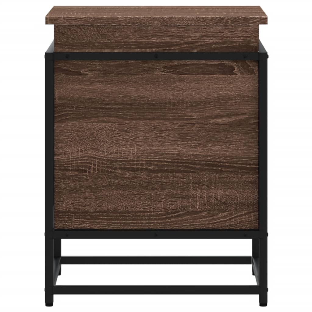 Opbergbox met deksel 40x40x51,5 cm bewerkt hout bruin eiken is nu te koop bij PeponiXL, paradijselijk wonen!