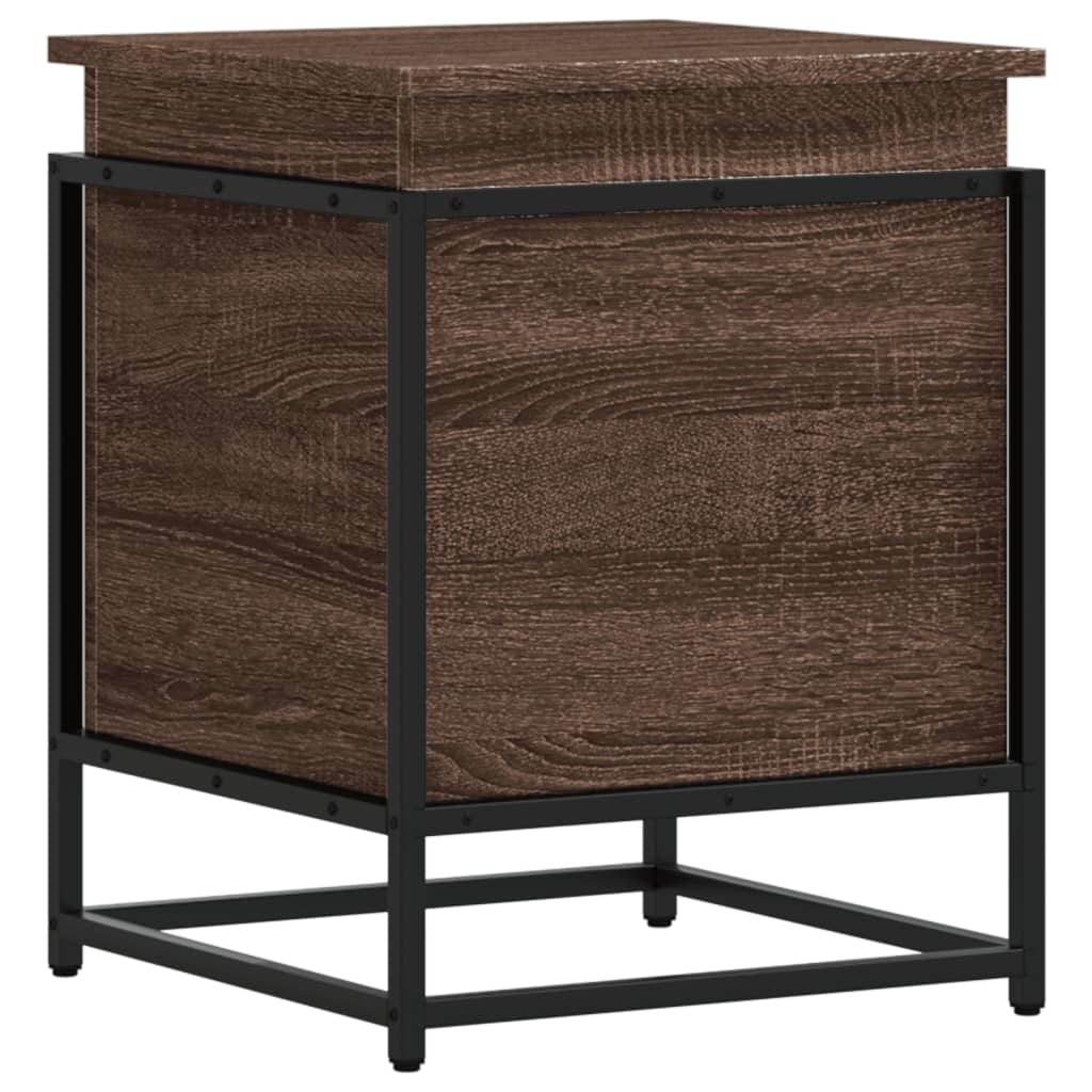 Opbergbox met deksel 40x40x51,5 cm bewerkt hout bruin eiken is nu te koop bij PeponiXL, paradijselijk wonen!
