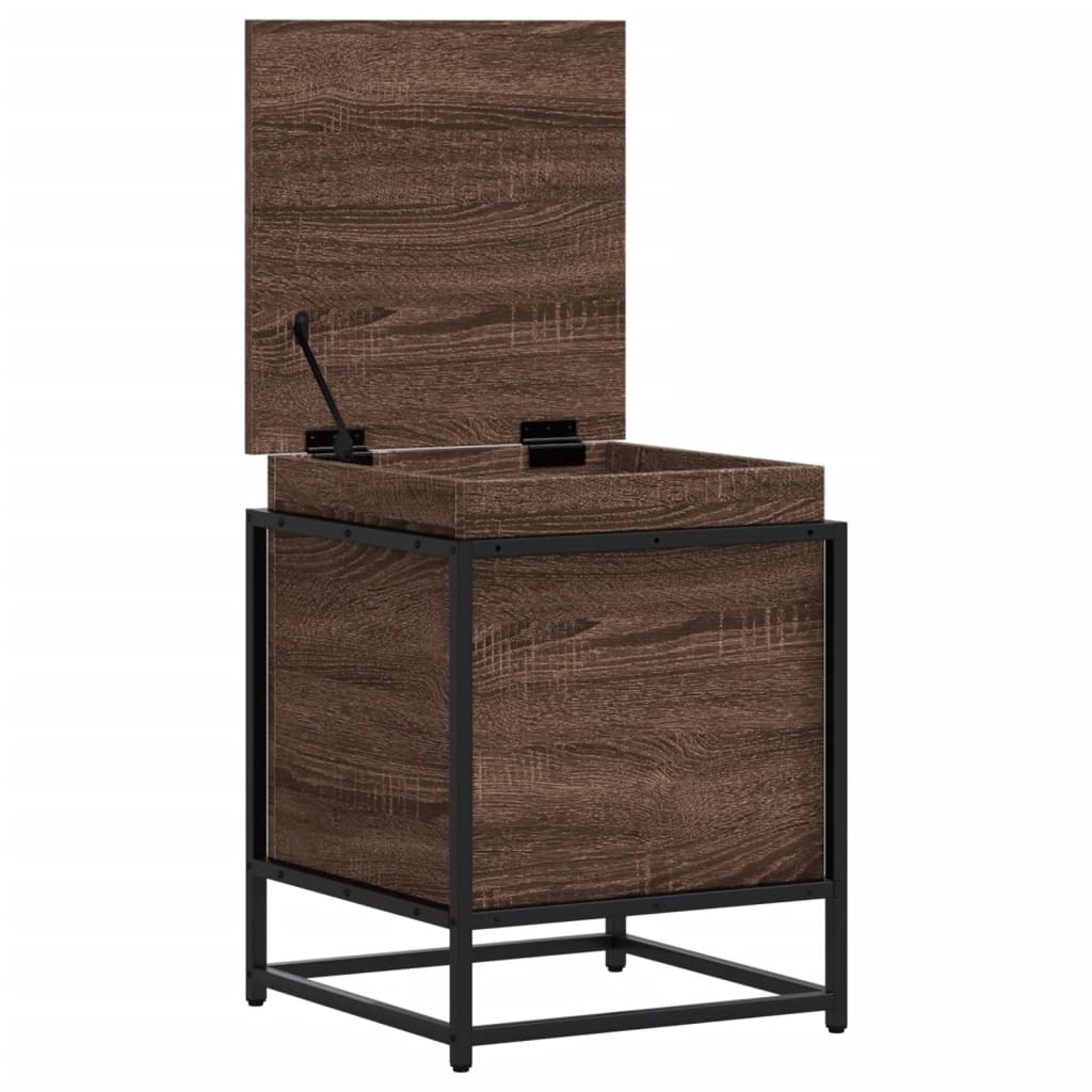 Opbergbox met deksel 40x40x51,5 cm bewerkt hout bruin eiken is nu te koop bij PeponiXL, paradijselijk wonen!