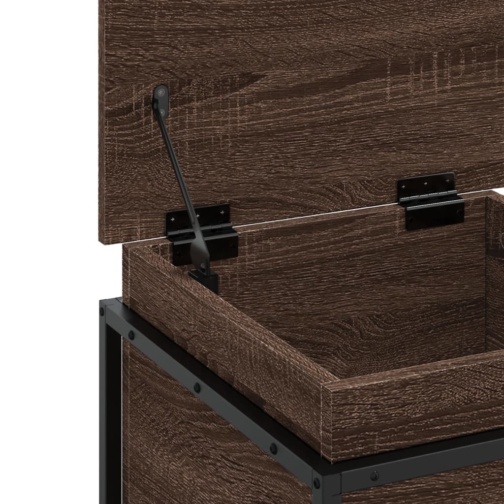 Opbergbox met deksel 40x40x51,5 cm bewerkt hout bruin eiken is nu te koop bij PeponiXL, paradijselijk wonen!