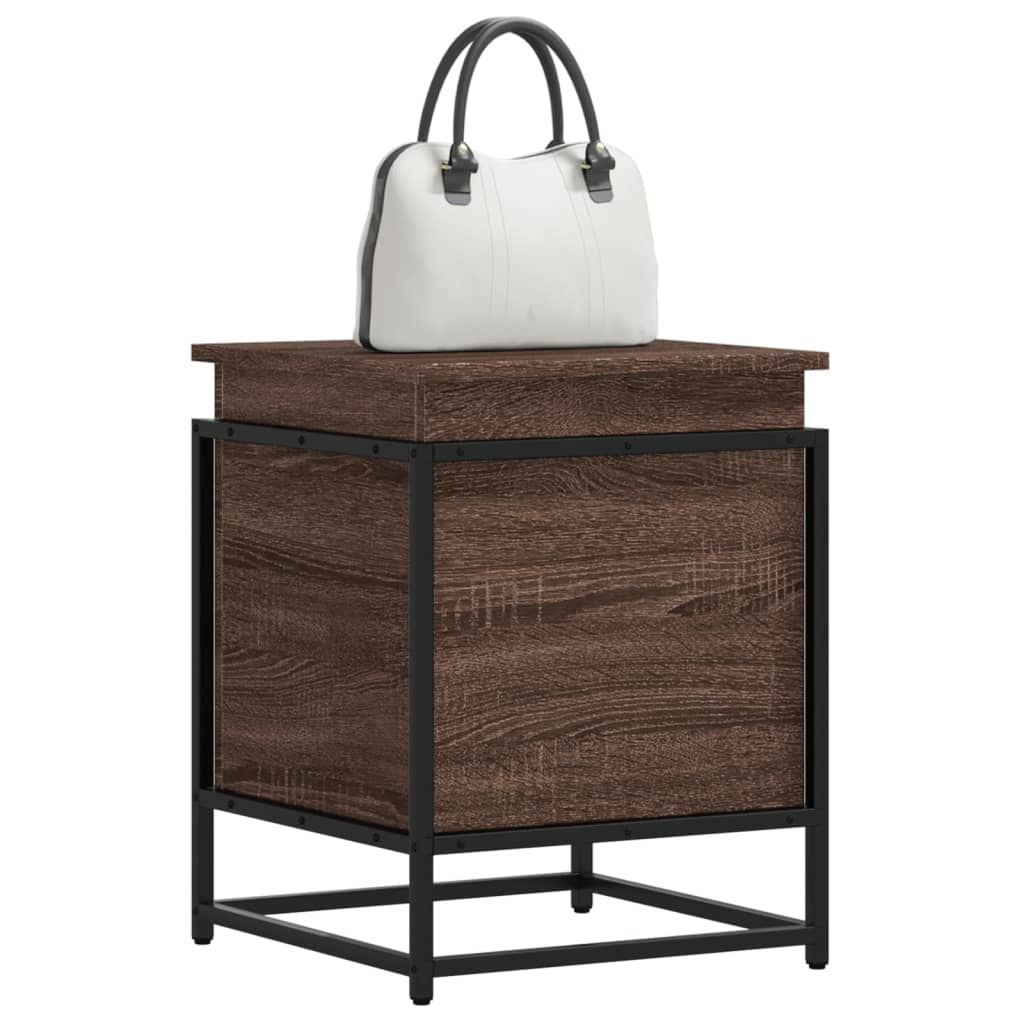 Opbergbox met deksel 40x40x51,5 cm bewerkt hout bruin eiken is nu te koop bij PeponiXL, paradijselijk wonen!