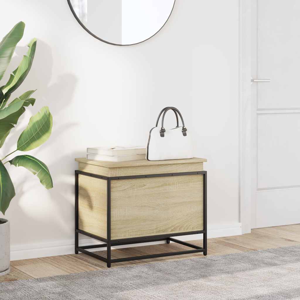 Opbergbox met deksel 60x40x51,5 cm bewerkt hout sonoma eiken is nu te koop bij PeponiXL, paradijselijk wonen!
