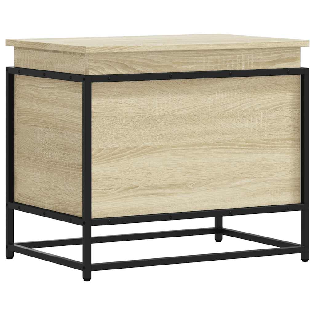 Opbergbox met deksel 60x40x51,5 cm bewerkt hout sonoma eiken is nu te koop bij PeponiXL, paradijselijk wonen!
