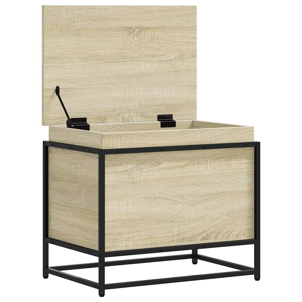 Opbergbox met deksel 60x40x51,5 cm bewerkt hout sonoma eiken is nu te koop bij PeponiXL, paradijselijk wonen!
