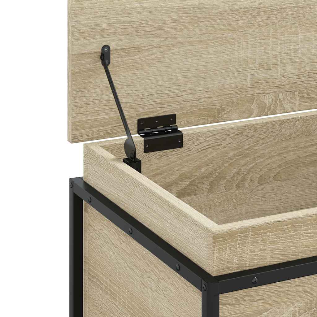 Opbergbox met deksel 60x40x51,5 cm bewerkt hout sonoma eiken is nu te koop bij PeponiXL, paradijselijk wonen!