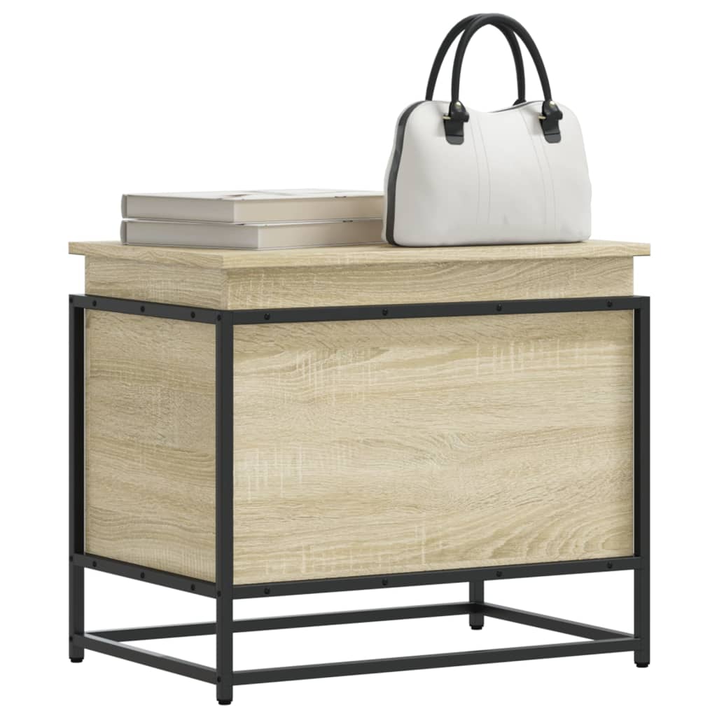 Opbergbox met deksel 60x40x51,5 cm bewerkt hout sonoma eiken is nu te koop bij PeponiXL, paradijselijk wonen!