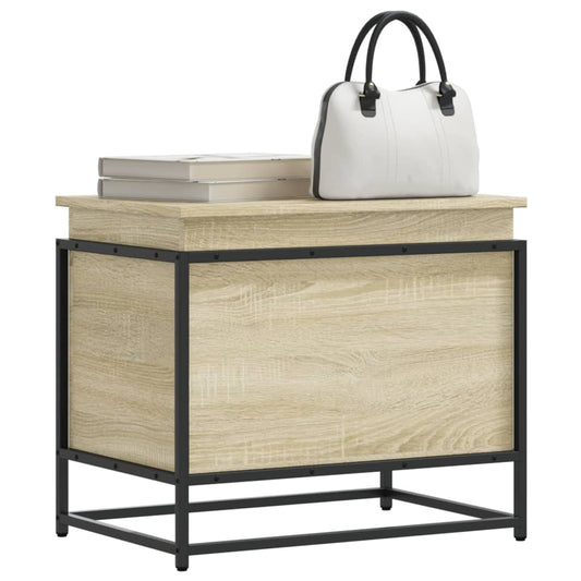 Opbergbox met deksel 60x40x51,5 cm bewerkt hout sonoma eiken is nu te koop bij PeponiXL, paradijselijk wonen!