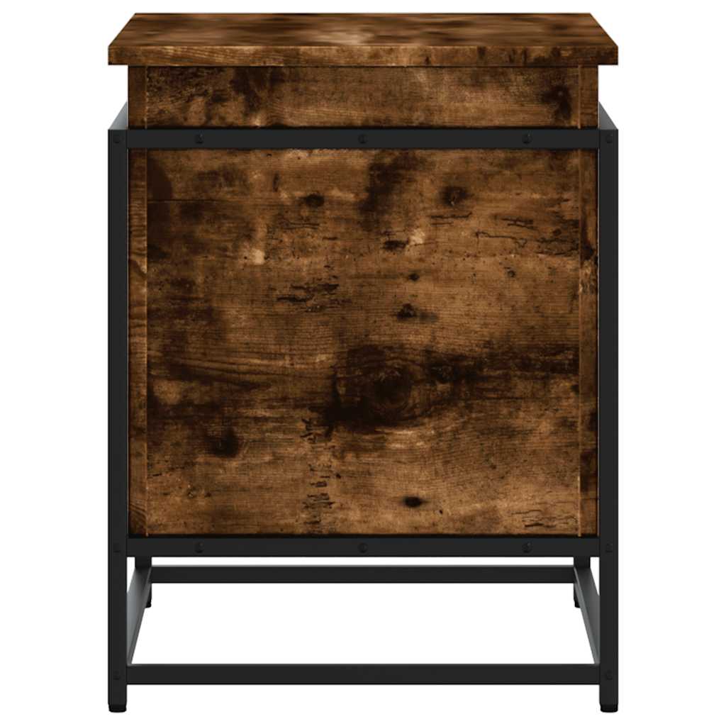 Opbergbox met deksel 60x40x51,5 cm bewerkt hout gerookt eiken is nu te koop bij PeponiXL, paradijselijk wonen!