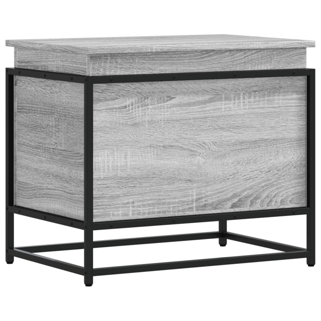 Opbergbox met deksel 60x40x51,5 cm bewerkt hout grijs sonoma is nu te koop bij PeponiXL, paradijselijk wonen!