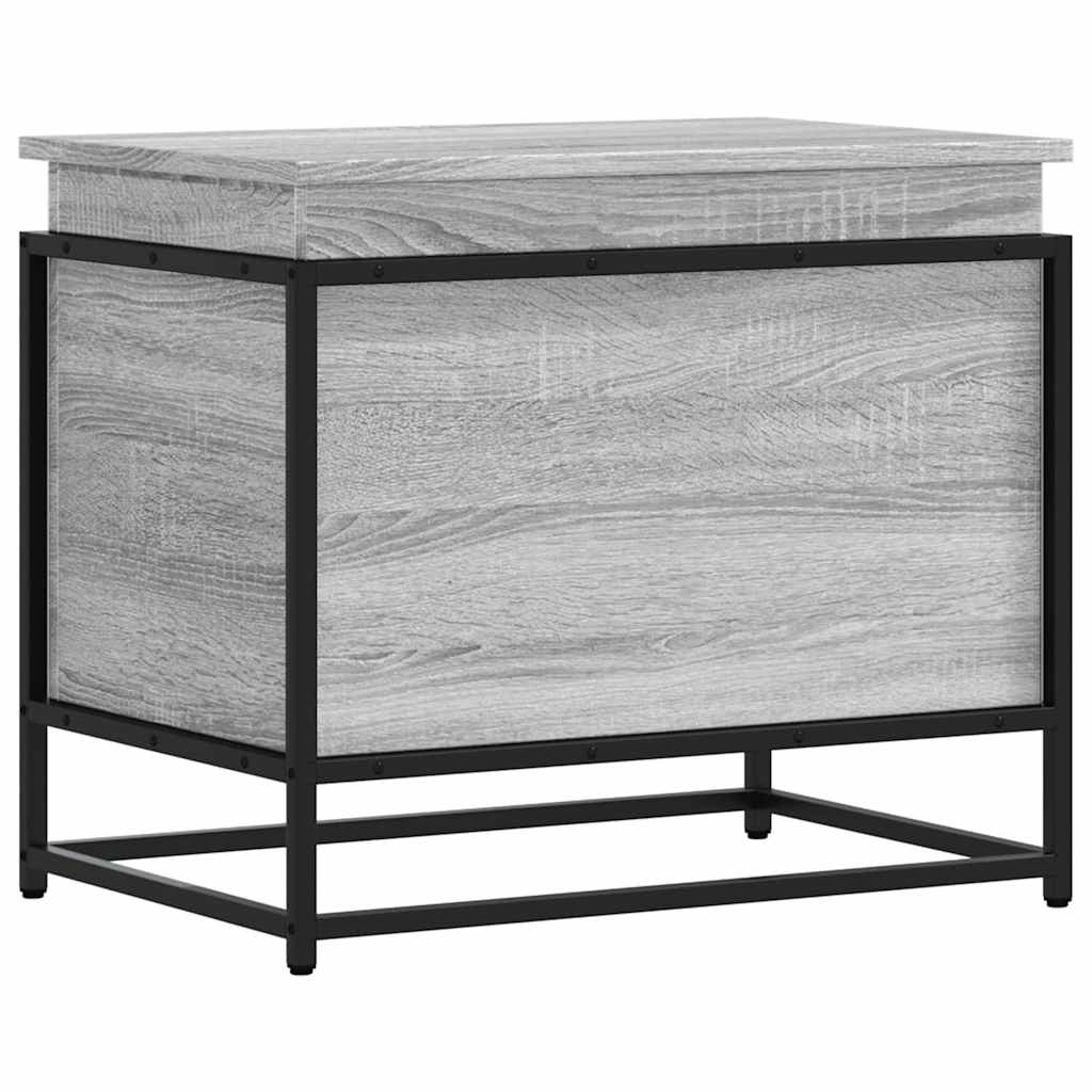Opbergbox met deksel 60x40x51,5 cm bewerkt hout grijs sonoma is nu te koop bij PeponiXL, paradijselijk wonen!