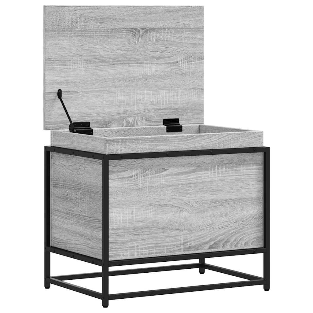 Opbergbox met deksel 60x40x51,5 cm bewerkt hout grijs sonoma is nu te koop bij PeponiXL, paradijselijk wonen!