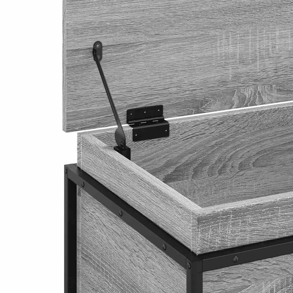 Opbergbox met deksel 60x40x51,5 cm bewerkt hout grijs sonoma is nu te koop bij PeponiXL, paradijselijk wonen!