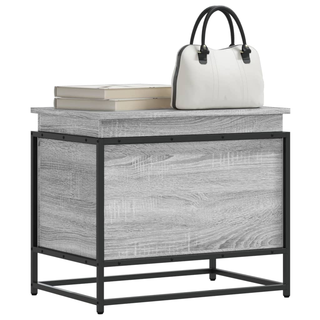 Opbergbox met deksel 60x40x51,5 cm bewerkt hout grijs sonoma is nu te koop bij PeponiXL, paradijselijk wonen!