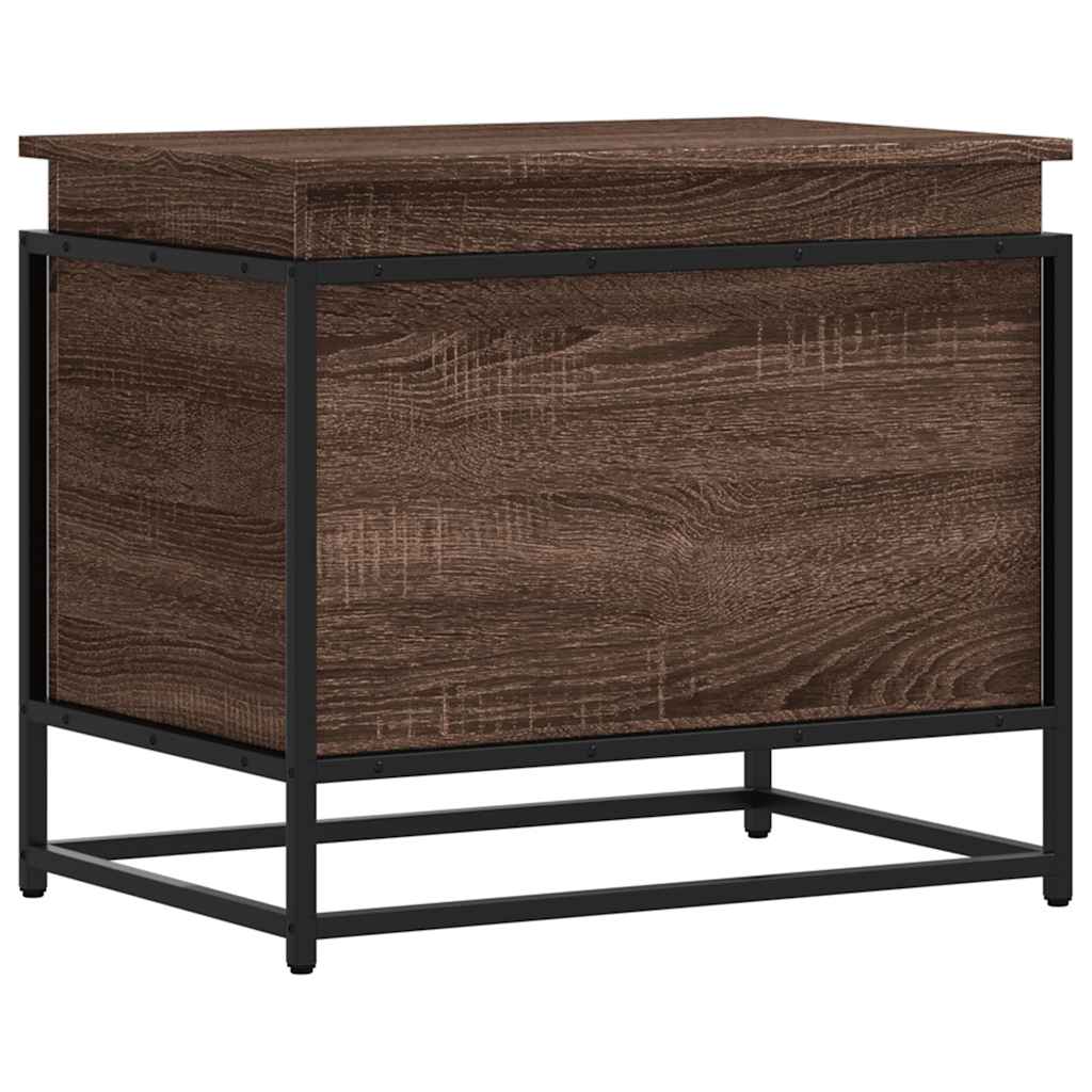 Opbergbox met deksel 60x40x51,5 cm bewerkt hout bruin eiken is nu te koop bij PeponiXL, paradijselijk wonen!