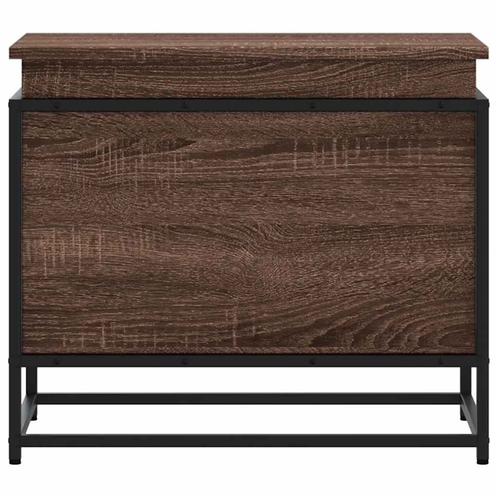 Opbergbox met deksel 60x40x51,5 cm bewerkt hout bruin eiken is nu te koop bij PeponiXL, paradijselijk wonen!