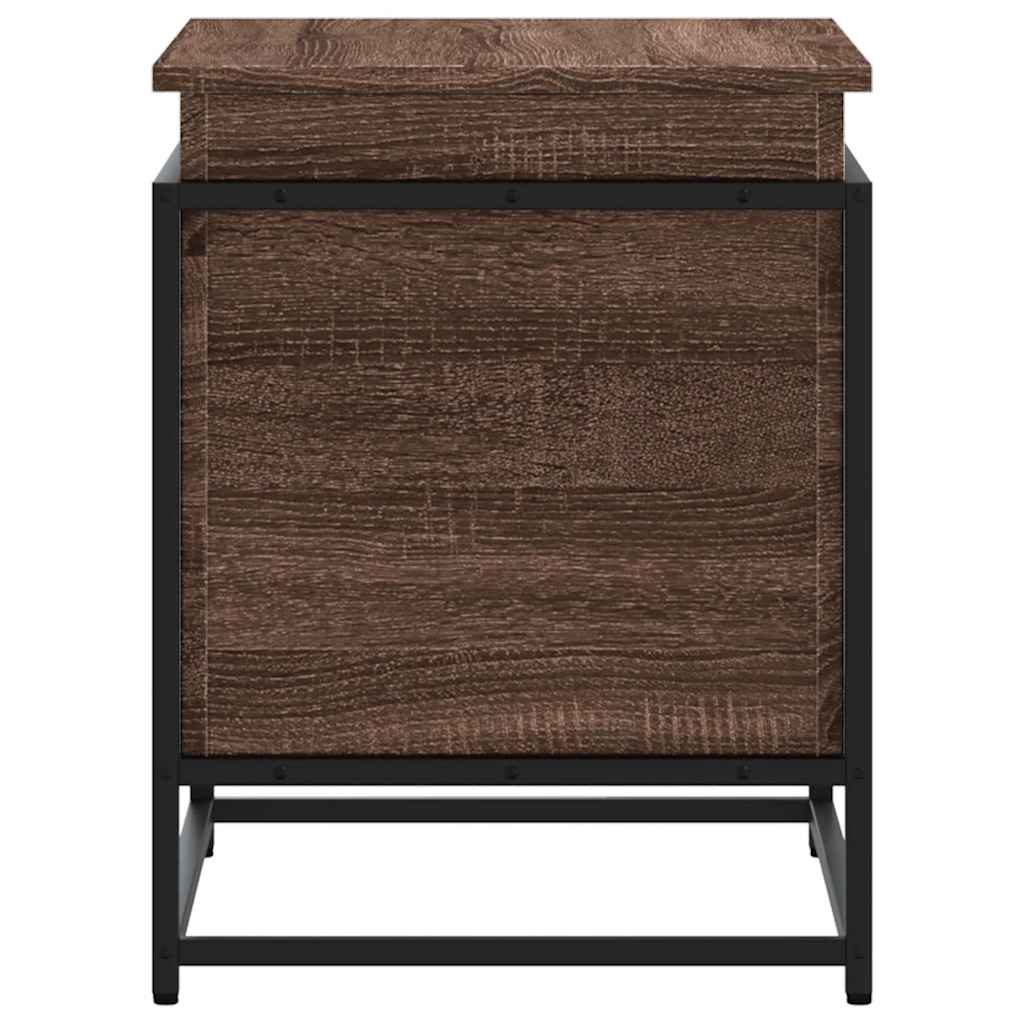Opbergbox met deksel 60x40x51,5 cm bewerkt hout bruin eiken is nu te koop bij PeponiXL, paradijselijk wonen!