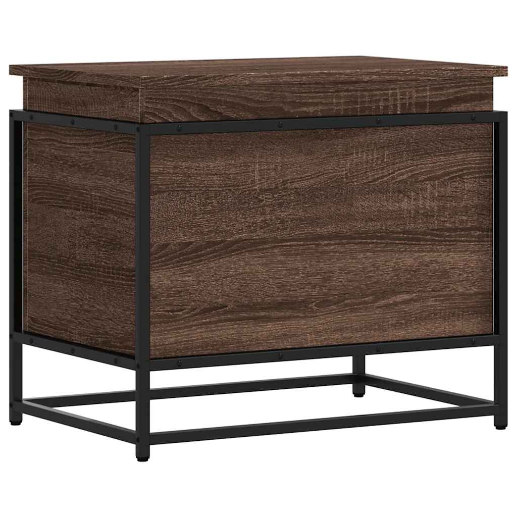 Opbergbox met deksel 60x40x51,5 cm bewerkt hout bruin eiken is nu te koop bij PeponiXL, paradijselijk wonen!