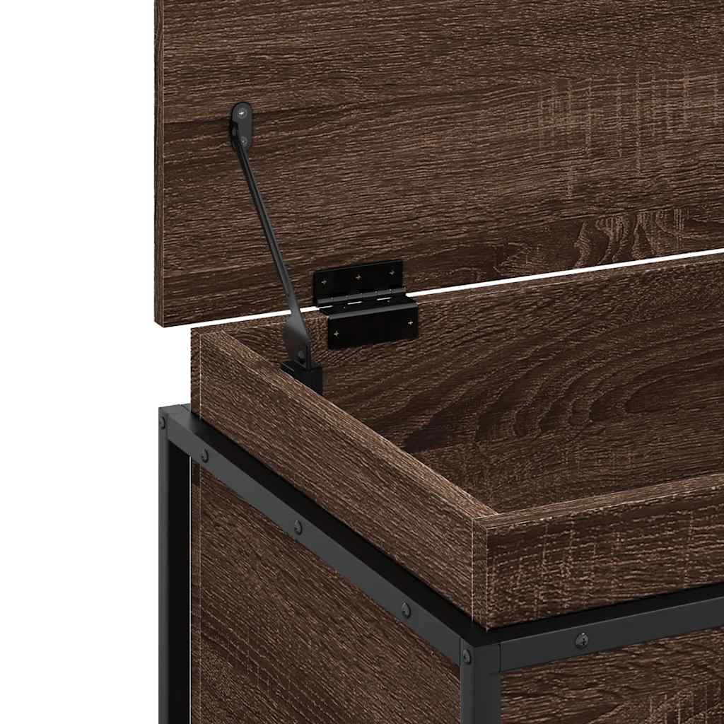 Opbergbox met deksel 60x40x51,5 cm bewerkt hout bruin eiken is nu te koop bij PeponiXL, paradijselijk wonen!