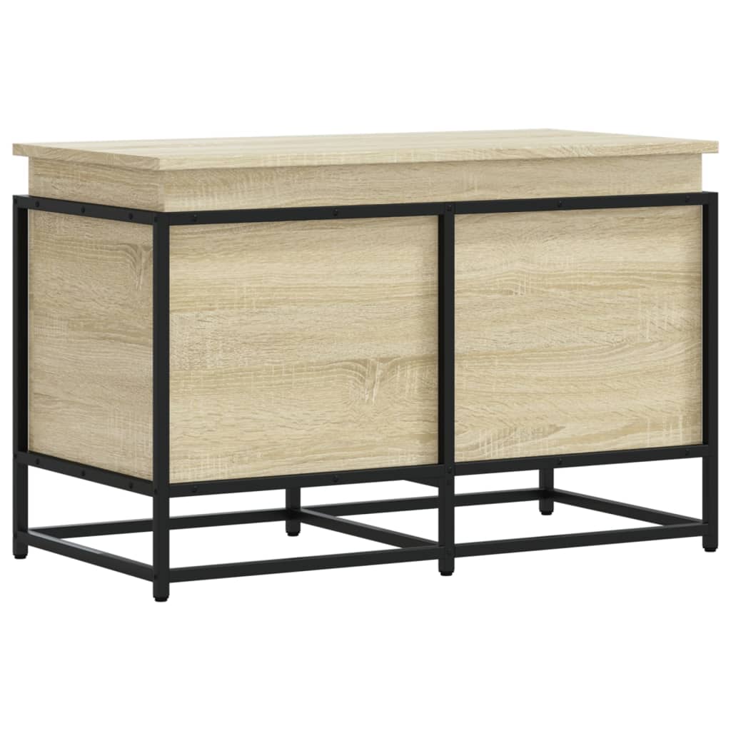 Opbergbox met deksel 80x40x51,5 cm bewerkt hout sonoma eiken is nu te koop bij PeponiXL, paradijselijk wonen!