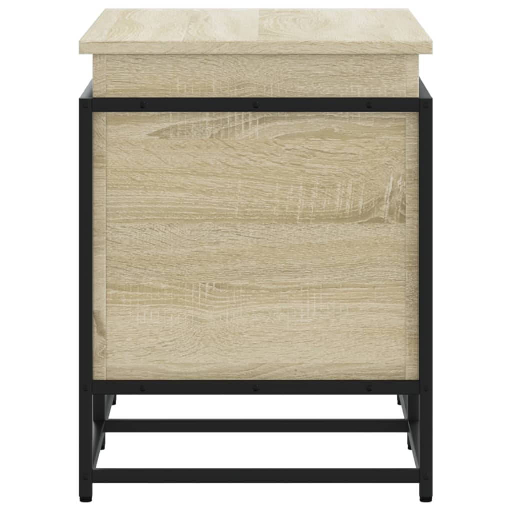 Opbergbox met deksel 80x40x51,5 cm bewerkt hout sonoma eiken is nu te koop bij PeponiXL, paradijselijk wonen!