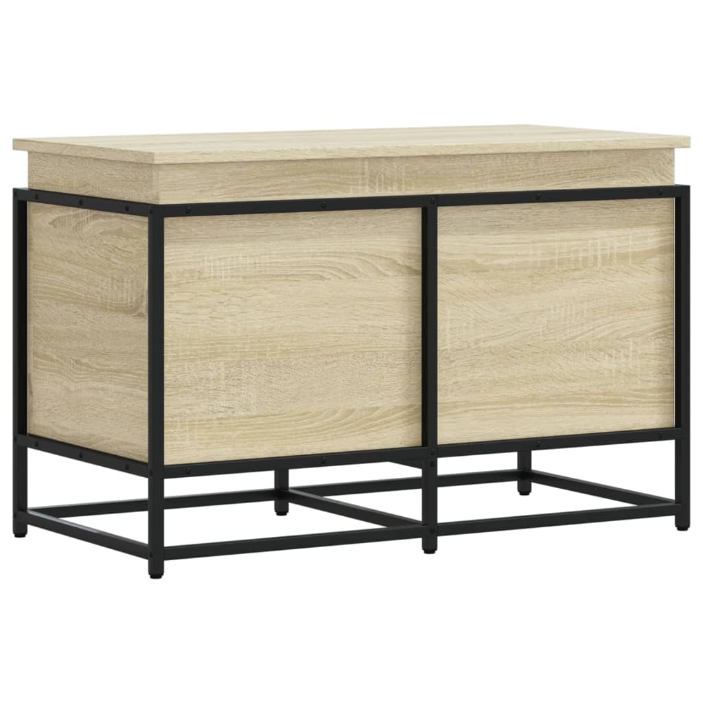 Opbergbox met deksel 80x40x51,5 cm bewerkt hout sonoma eiken is nu te koop bij PeponiXL, paradijselijk wonen!