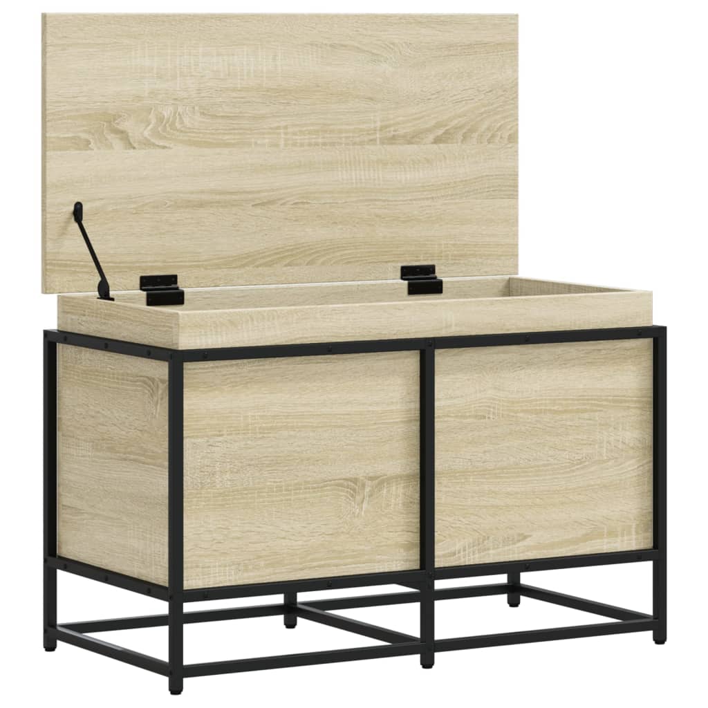 Opbergbox met deksel 80x40x51,5 cm bewerkt hout sonoma eiken is nu te koop bij PeponiXL, paradijselijk wonen!