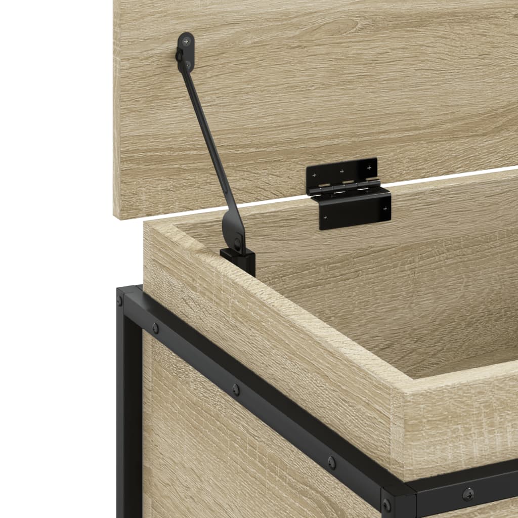 Opbergbox met deksel 80x40x51,5 cm bewerkt hout sonoma eiken is nu te koop bij PeponiXL, paradijselijk wonen!
