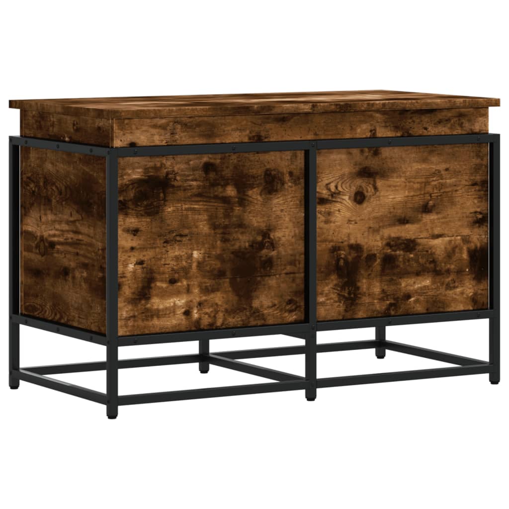 Opbergbox met deksel 80x40x51,5 cm bewerkt hout gerookt eiken is nu te koop bij PeponiXL, paradijselijk wonen!