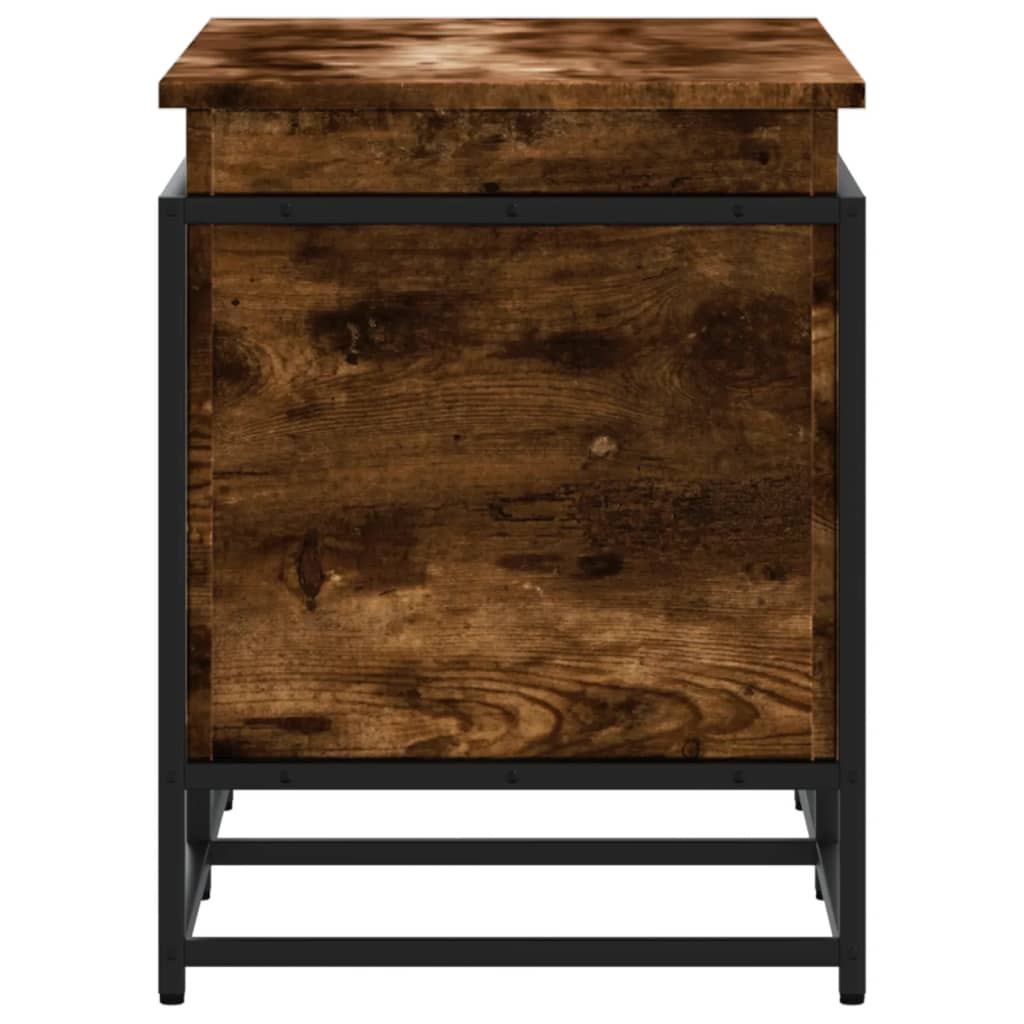 Opbergbox met deksel 80x40x51,5 cm bewerkt hout gerookt eiken is nu te koop bij PeponiXL, paradijselijk wonen!