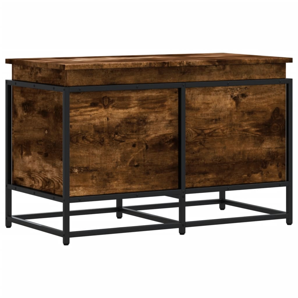 Opbergbox met deksel 80x40x51,5 cm bewerkt hout gerookt eiken is nu te koop bij PeponiXL, paradijselijk wonen!