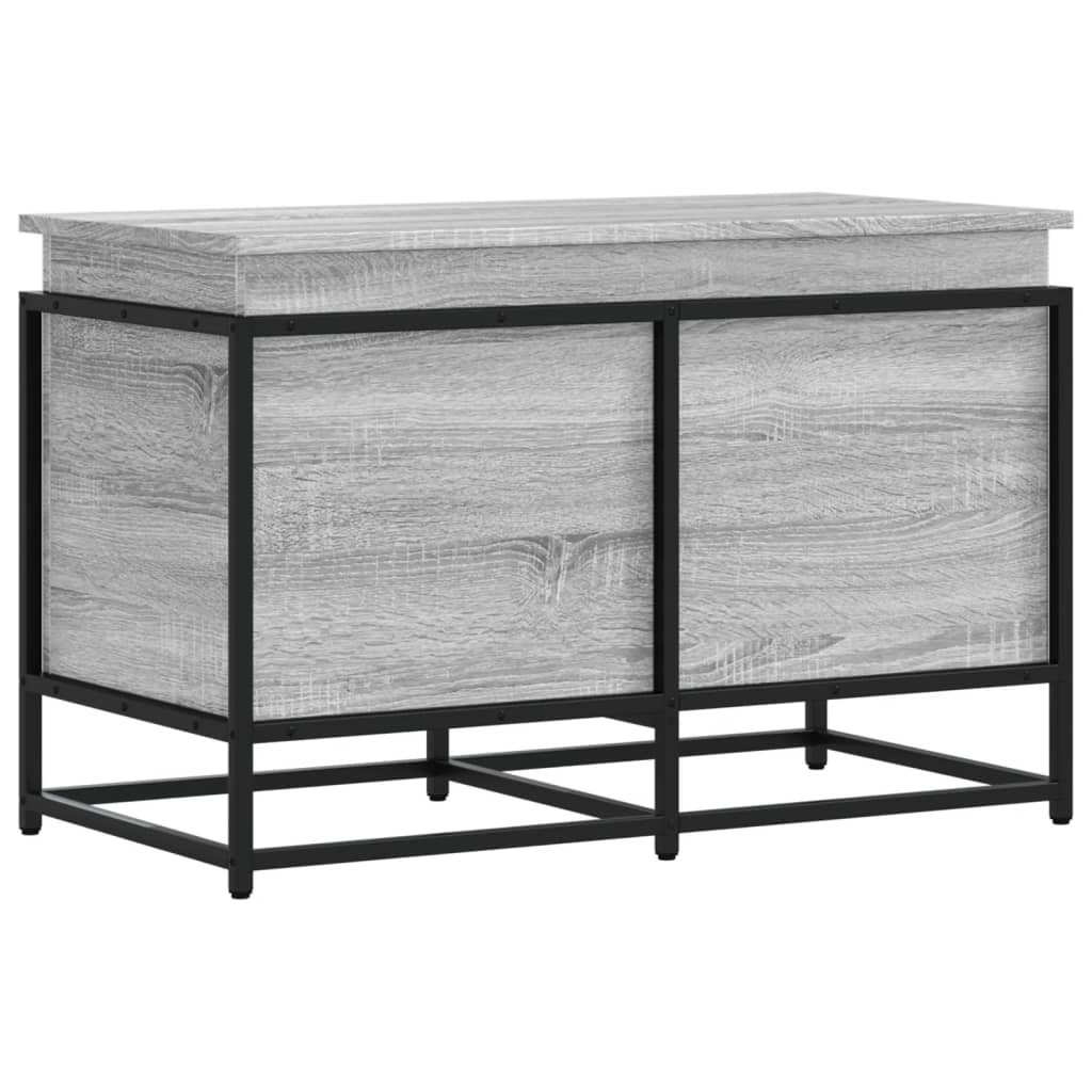 Opbergbox met deksel 80x40x51,5 cm bewerkt hout grijs sonoma is nu te koop bij PeponiXL, paradijselijk wonen!