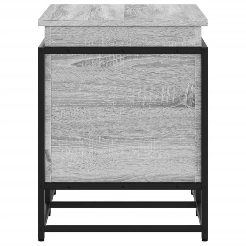 Opbergbox met deksel 80x40x51,5 cm bewerkt hout grijs sonoma is nu te koop bij PeponiXL, paradijselijk wonen!