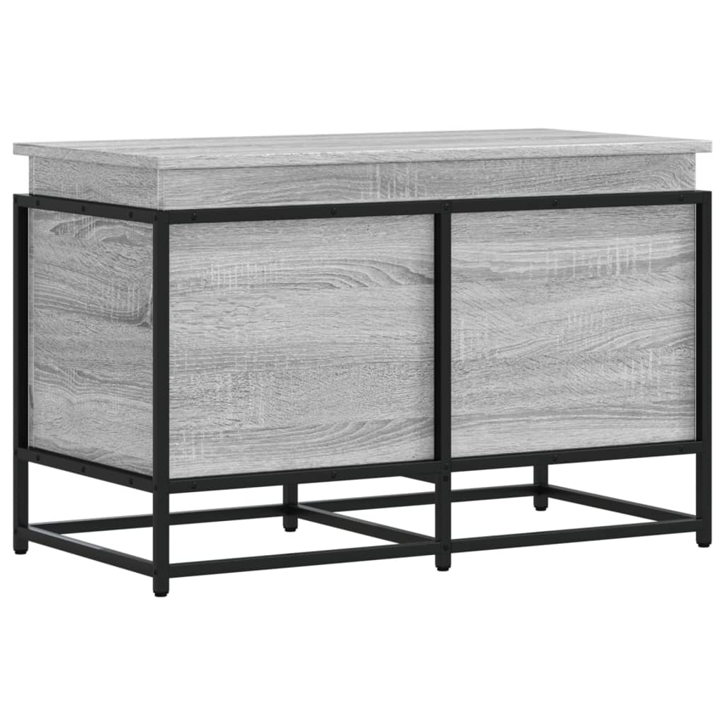 Opbergbox met deksel 80x40x51,5 cm bewerkt hout grijs sonoma is nu te koop bij PeponiXL, paradijselijk wonen!