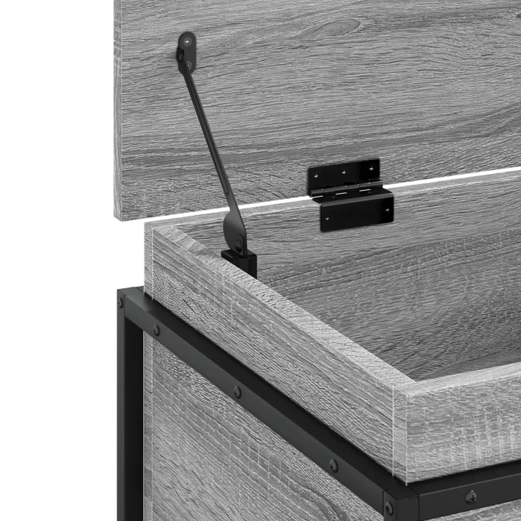Opbergbox met deksel 80x40x51,5 cm bewerkt hout grijs sonoma is nu te koop bij PeponiXL, paradijselijk wonen!