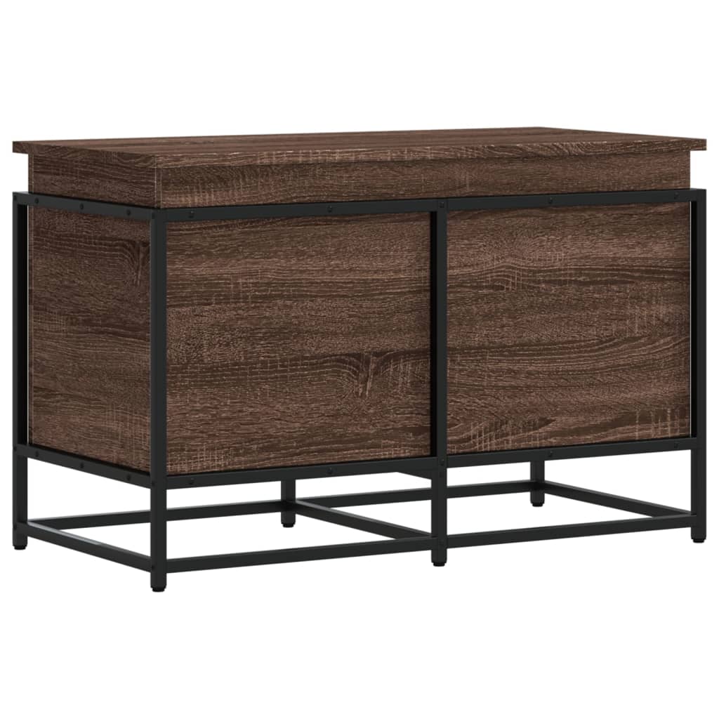 Opbergbox met deksel 80x40x51,5 cm bewerkt hout bruin eiken is nu te koop bij PeponiXL, paradijselijk wonen!