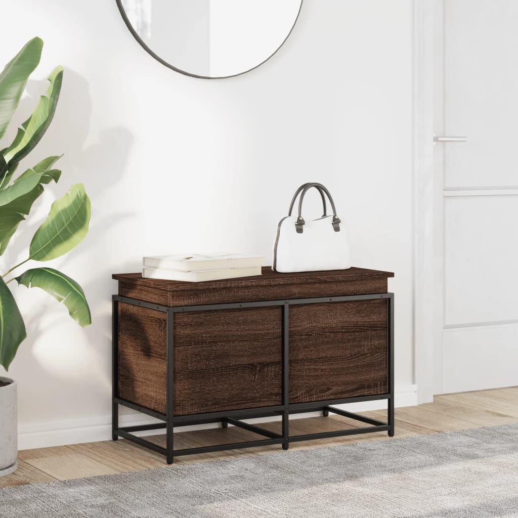 Opbergbox met deksel 80x40x51,5 cm bewerkt hout bruin eiken is nu te koop bij PeponiXL, paradijselijk wonen!