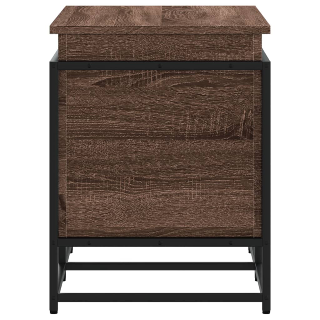 Opbergbox met deksel 80x40x51,5 cm bewerkt hout bruin eiken is nu te koop bij PeponiXL, paradijselijk wonen!
