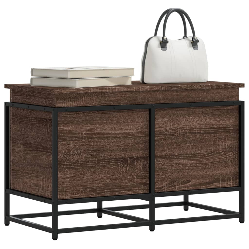 Opbergbox met deksel 80x40x51,5 cm bewerkt hout bruin eiken is nu te koop bij PeponiXL, paradijselijk wonen!