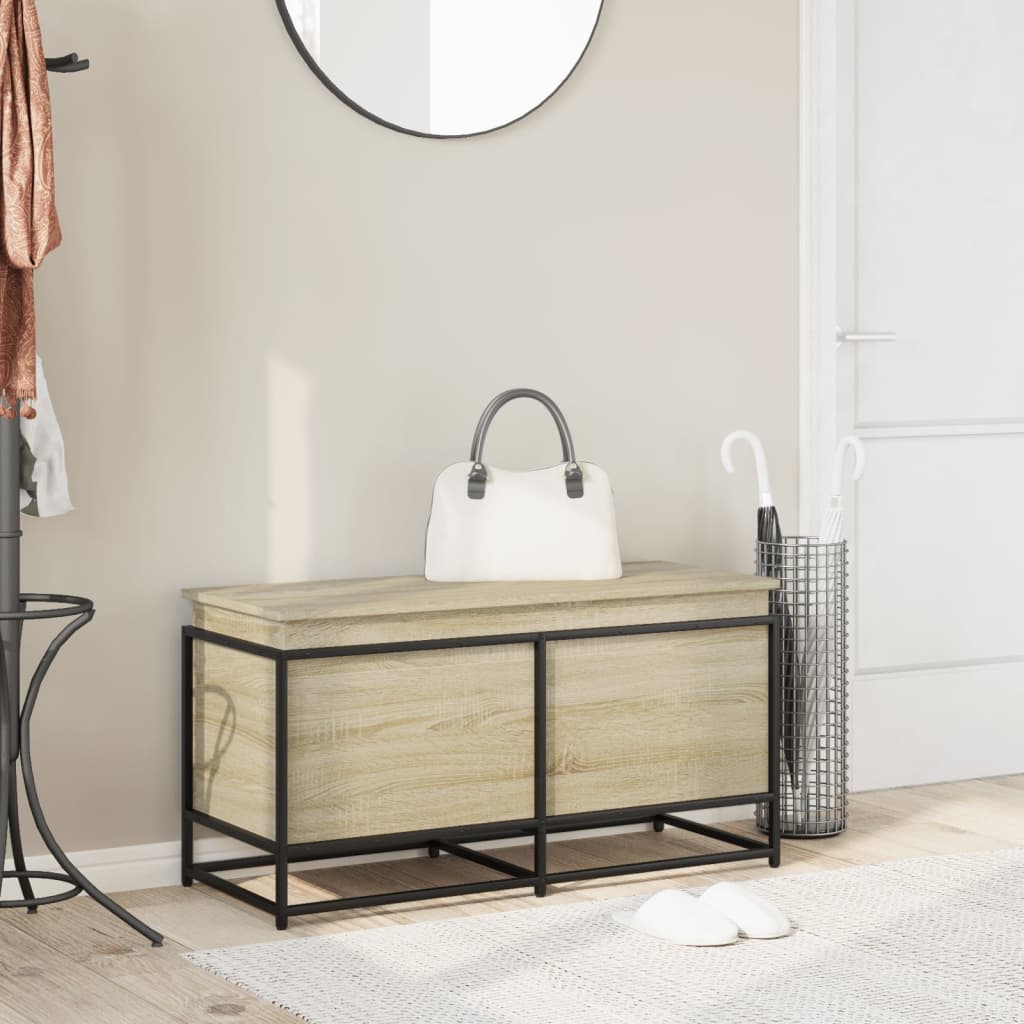 Opbergbox met deksel 100x40x51,5 cm bewerkt hout sonoma eiken is nu te koop bij PeponiXL, paradijselijk wonen!