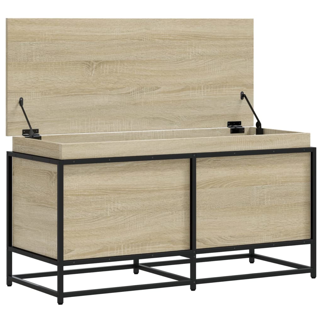 Opbergbox met deksel 100x40x51,5 cm bewerkt hout sonoma eiken is nu te koop bij PeponiXL, paradijselijk wonen!