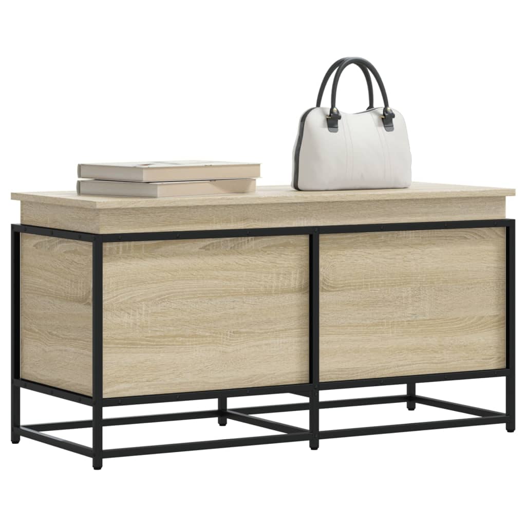 Opbergbox met deksel 100x40x51,5 cm bewerkt hout sonoma eiken is nu te koop bij PeponiXL, paradijselijk wonen!