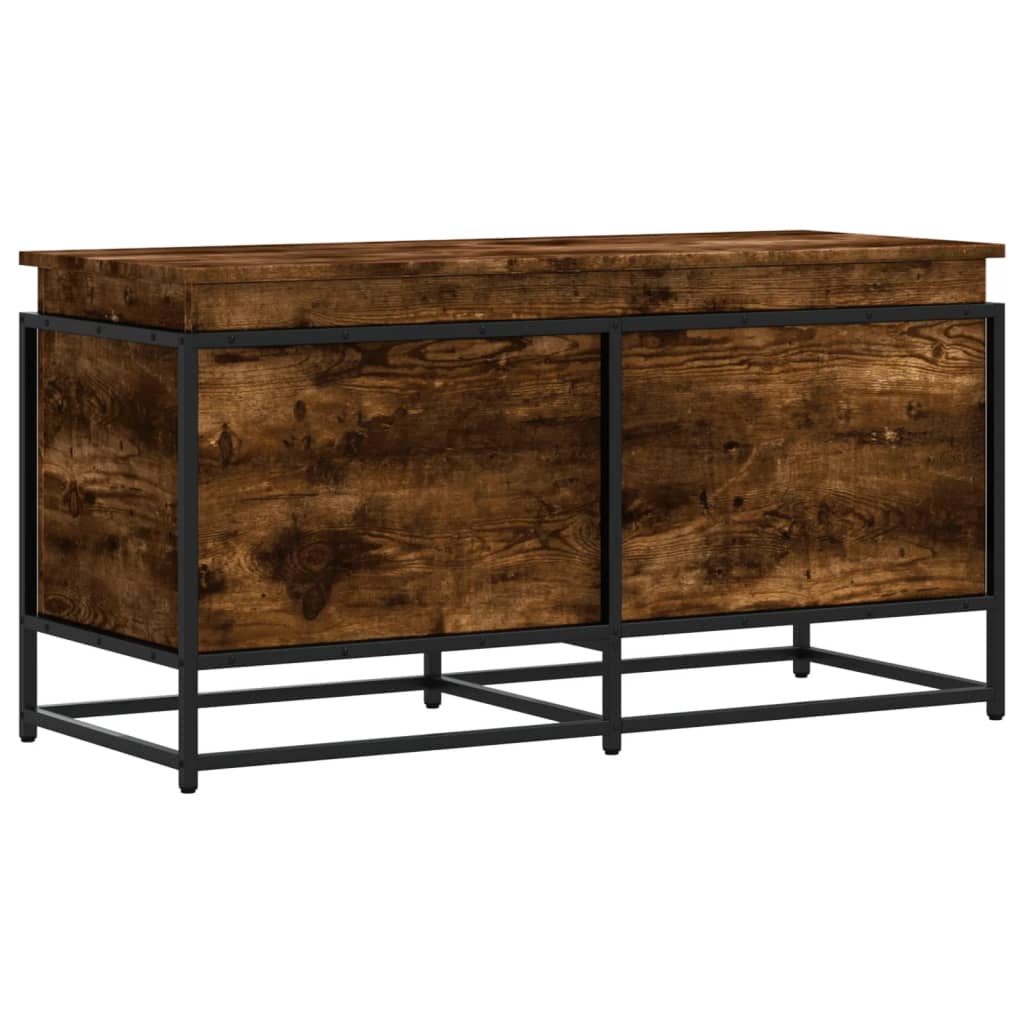 Opbergbox met deksel 100x40x51,5 cm bewerkt hout gerookt eiken is nu te koop bij PeponiXL, paradijselijk wonen!