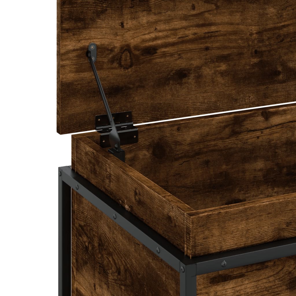 Opbergbox met deksel 100x40x51,5 cm bewerkt hout gerookt eiken is nu te koop bij PeponiXL, paradijselijk wonen!