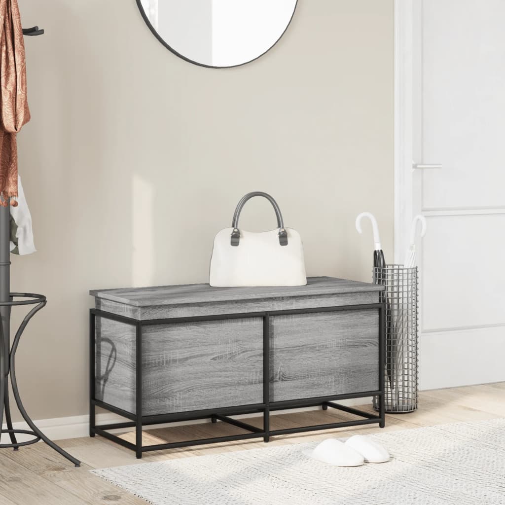 Opbergbox met deksel 100x40x51,5 cm bewerkt hout grijs sonoma is nu te koop bij PeponiXL, paradijselijk wonen!