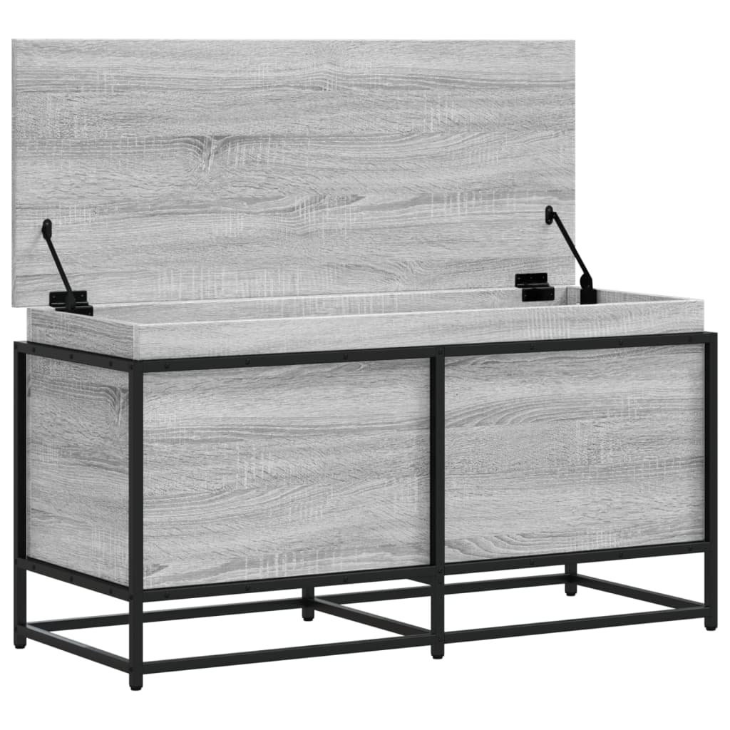 Opbergbox met deksel 100x40x51,5 cm bewerkt hout grijs sonoma is nu te koop bij PeponiXL, paradijselijk wonen!