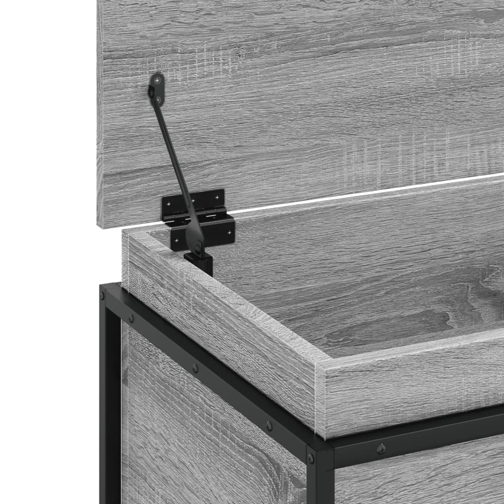 Opbergbox met deksel 100x40x51,5 cm bewerkt hout grijs sonoma is nu te koop bij PeponiXL, paradijselijk wonen!