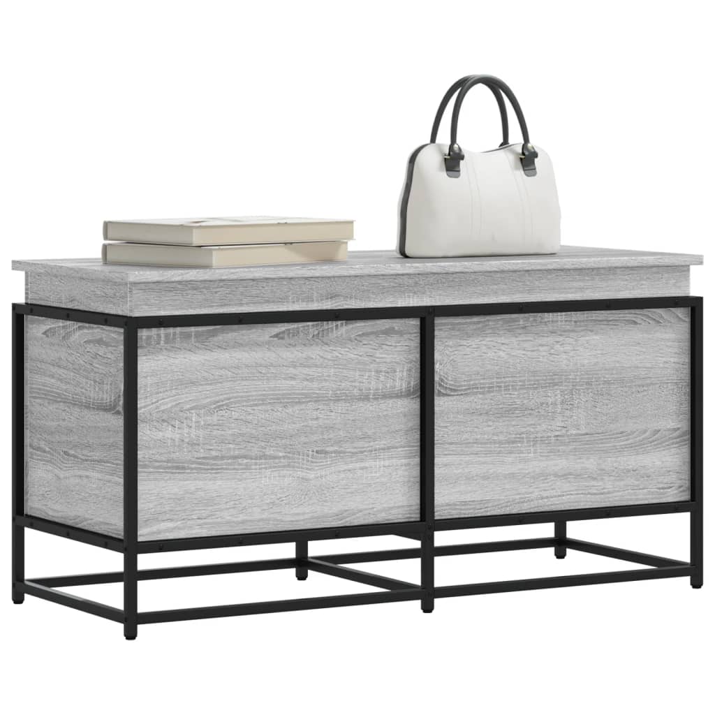 Opbergbox met deksel 100x40x51,5 cm bewerkt hout grijs sonoma is nu te koop bij PeponiXL, paradijselijk wonen!