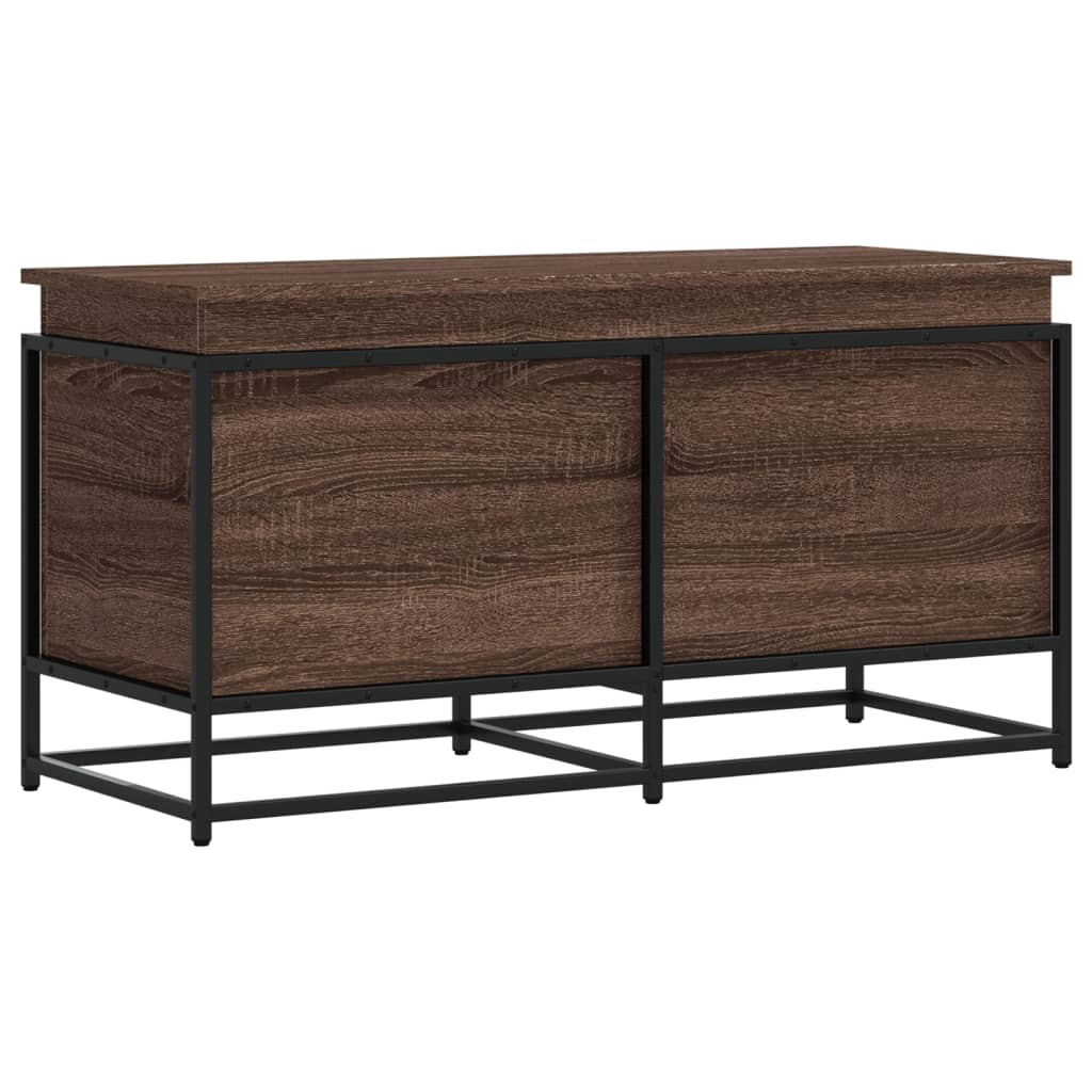 Opbergbox met deksel 100x40x51,5 cm bewerkt hout bruin eiken is nu te koop bij PeponiXL, paradijselijk wonen!