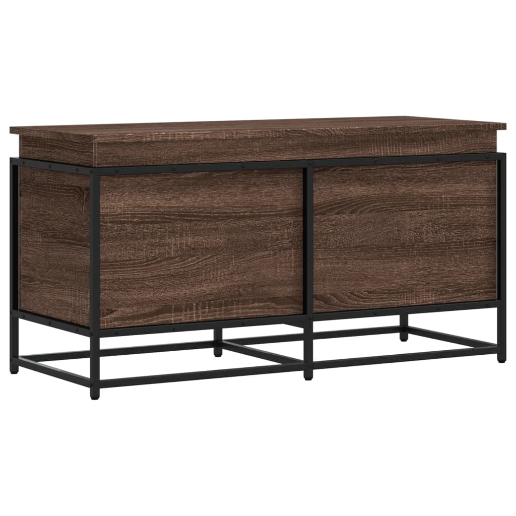Opbergbox met deksel 100x40x51,5 cm bewerkt hout bruin eiken is nu te koop bij PeponiXL, paradijselijk wonen!