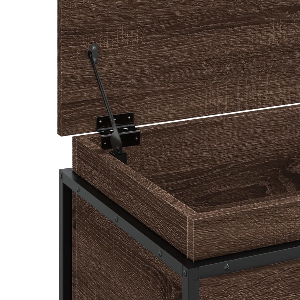 Opbergbox met deksel 100x40x51,5 cm bewerkt hout bruin eiken is nu te koop bij PeponiXL, paradijselijk wonen!